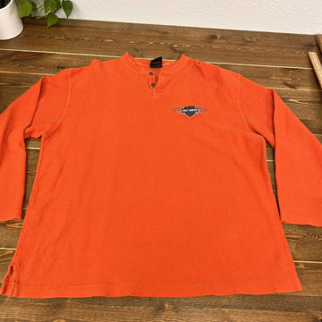 Harley-Davidson Men's T-Shirt X LARGE -Size Orange Long Sleeve POMONA VALLEY