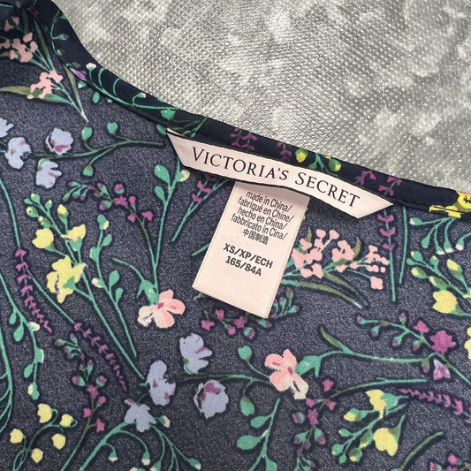 Victoria’s Secret Navy Purple Sexy Silk Flowered Romper XS