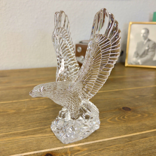 Waterford Fred Curtis Designer Eagle Sculpture 8" Clear Crystal Made in Ireland