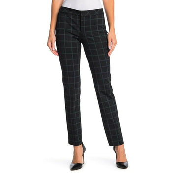 NWT NYDJ Slim Plaid Trousers Pants Petite - Mod Windowpane Size 8p Retail $119