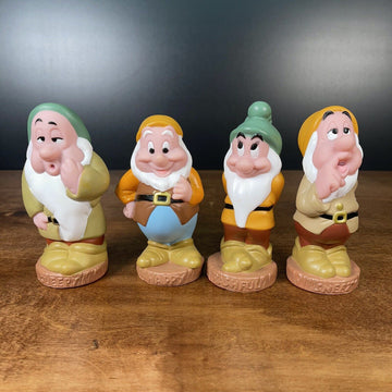 Disney Snow White’s Dwarfs 4 Plastic Figurines Sleepy, Bashful, Happy, Sneezy