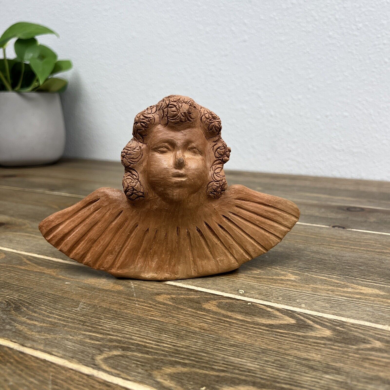 Clay Angel Head Hand Made Home Decor