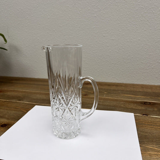 Beautiful 7 “ Tall Lead Crystal Starburst Design Handled Pitcher Replacement