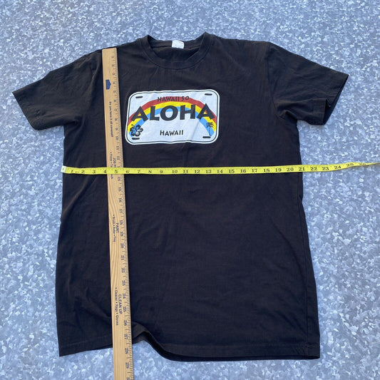 Hawaii 50 Aloha State Automobile License Plate T Shirt Black Large