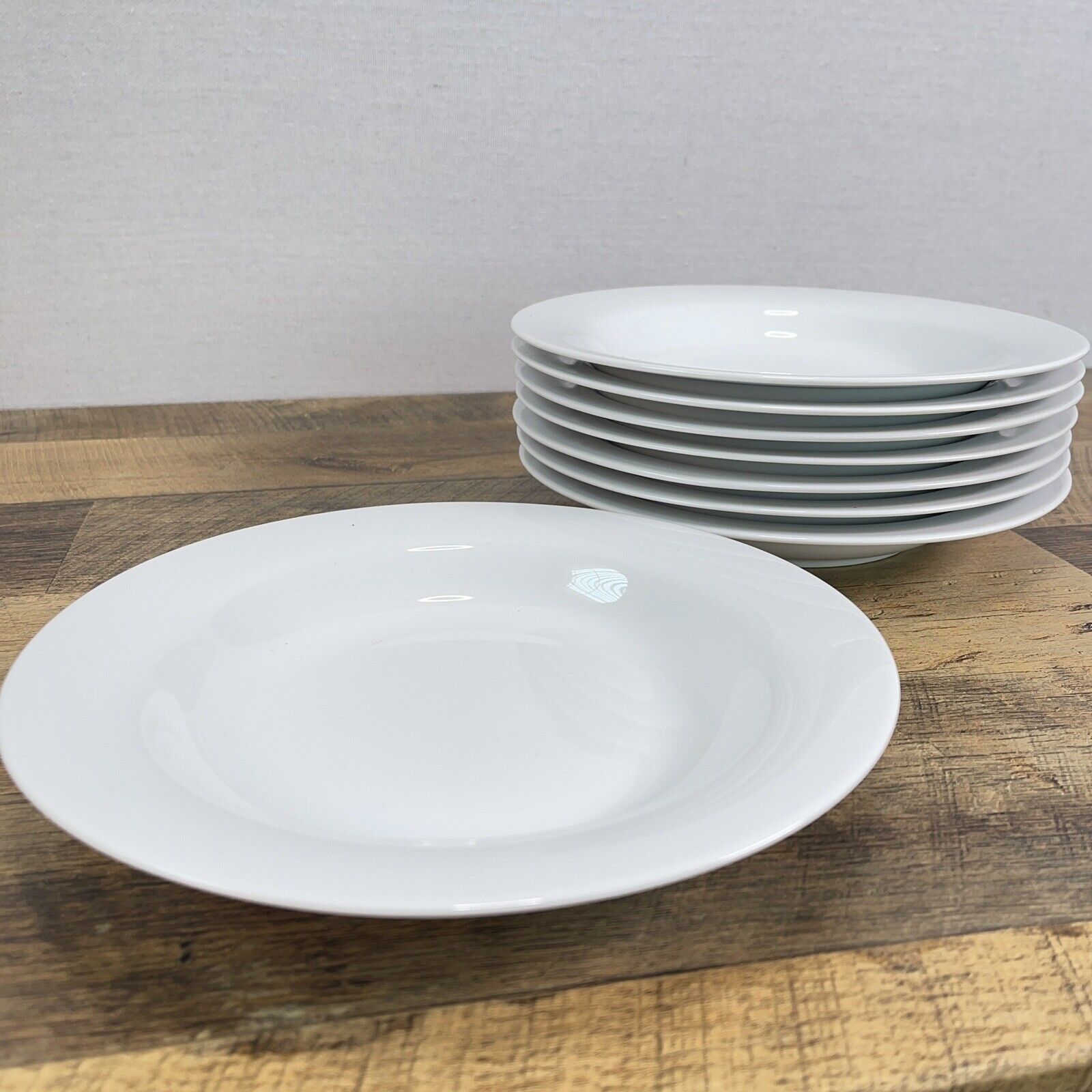 Essential by CRATE & BARREL Set of 8 Salad Plates at 9" Indonesia All White