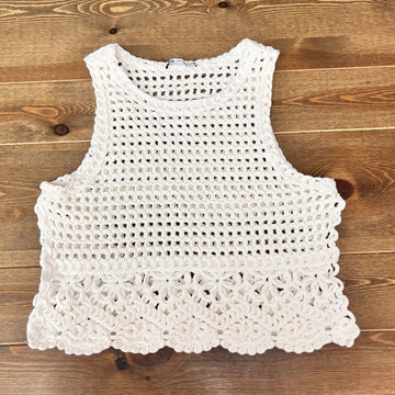 Zara Crochet Sleeveless Top Shirt Size M