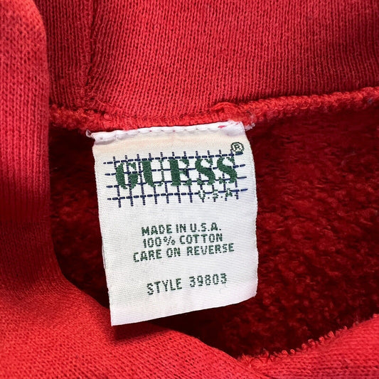 Vintage 90s Guess Jeans USA Crewneck Sweatshirt Red Logo Spellout