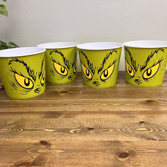 The Grinch LARGE Popcorn Bucket GRINCH COLLECTION  Set Of 4