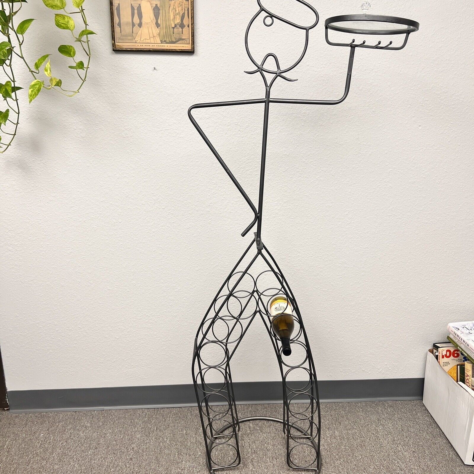 John Risley- Style Frenchman Figure Wire Wine Rack