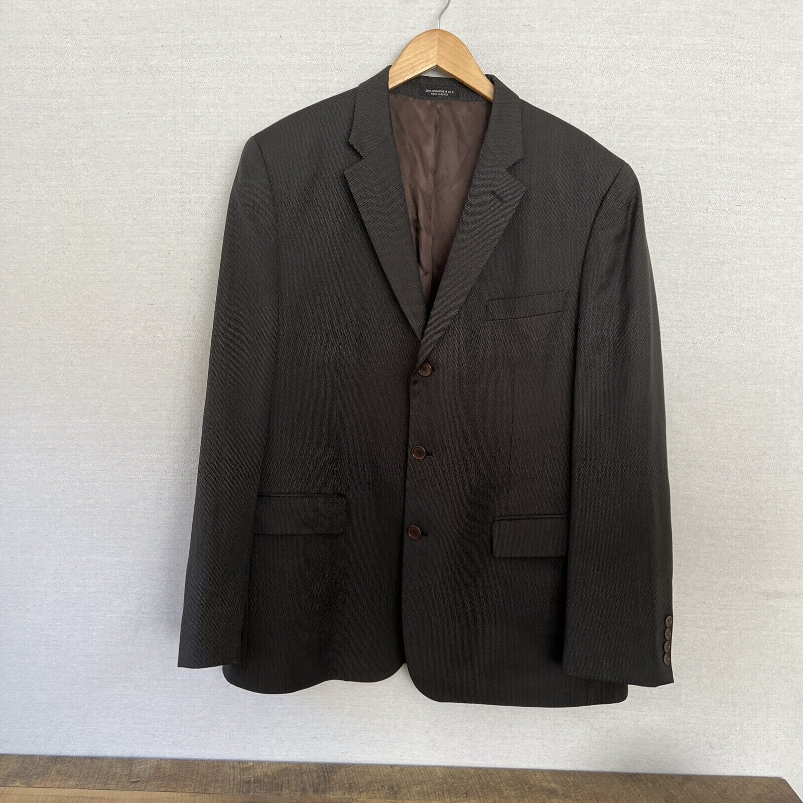 John Varvatos USA Suit Jacket Size 46 Brown