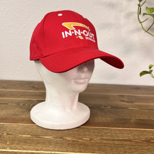 IN-N-OUT BURGER Embroidered Logo Cap Hat Size XL/L Red White Yellow Logo Unisex