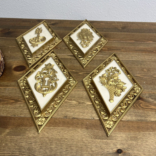 Vintage Set of Four MCM Dart Ind. Diamond Shaped Wall Plaques