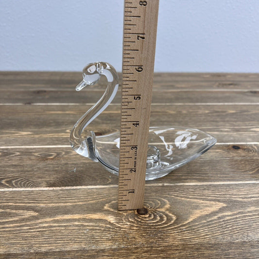 Glass Swan Candle Holder