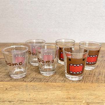 6 DOMO KUN  SHOT GLASSES GLASS DOMOKUN sake wine beer kampai