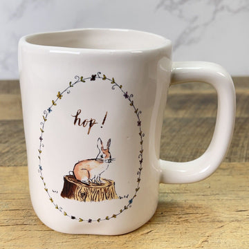 Rae Dunn Hop! Bunny on Stump Mug Artisan Collection