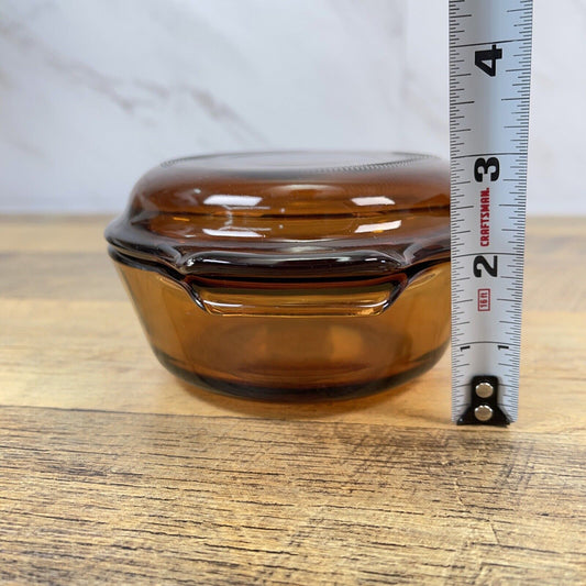 Vintage Fire King Anchor Hocking #472 Amber Brown Baking Casserole Dish With Lid