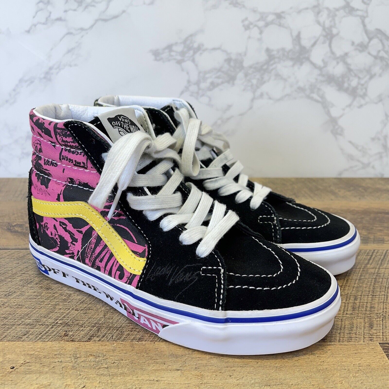 VANS SK8-Hi Lady Vans Azalea Pink True White Women Sneakers Sz 5.5 Unisex Mens 4