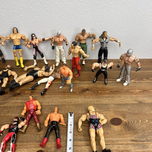 Vintage WWF Figures Retro Wrestling Figurines Lot of 19