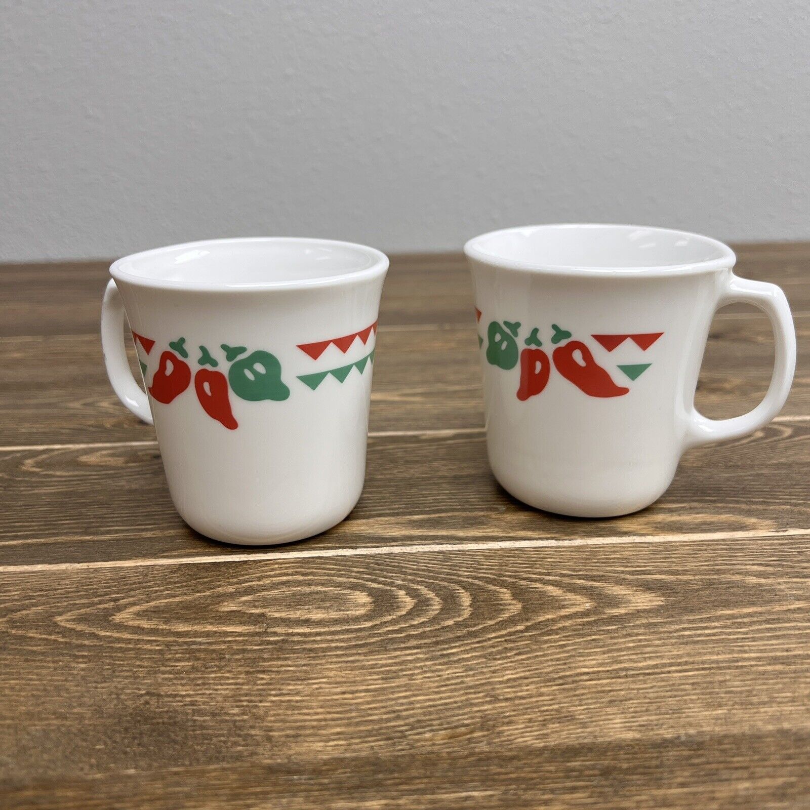 2 Corelle Fiesta Red Chili Pepper Mugs Cups Great Made In USA