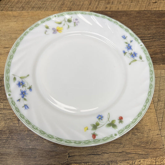 Set of 8 Vintage Milk Glass Floral Gibson Everyday China 8" Salad Plates