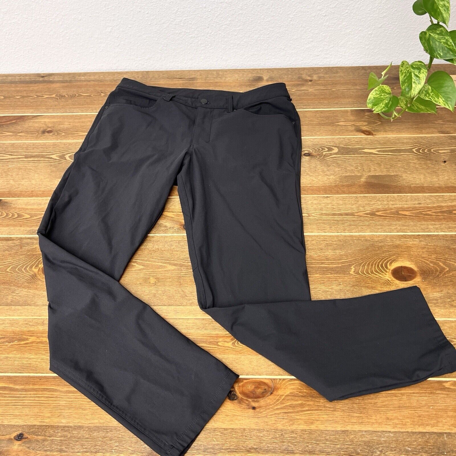 Lululemon ABC Classic Fit Warpstreme Black Chino Pants Mens Size 34 M5Ad99