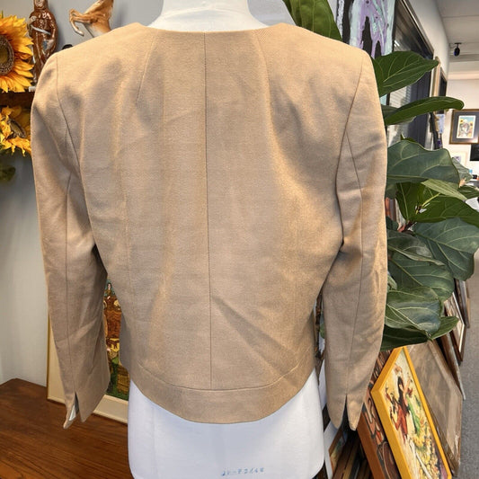 J.Crew Women Tan Cardigan Blazer  Wool  Jacket  Sz 10