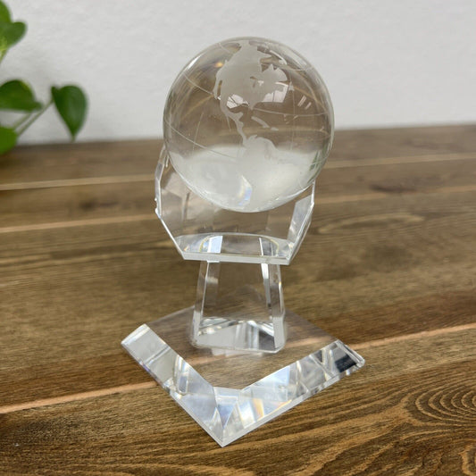 Vintage Crystal Hand and Globe stands Home Decor