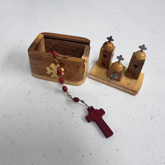 Vintage Jerusalem wooden church sovenior box