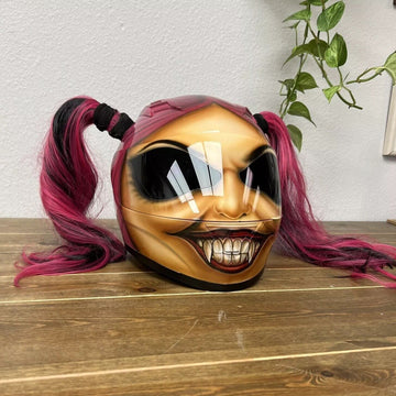 Custom Airbrush Motorcycle Helmet Pink Piggytails Monster KYT Small