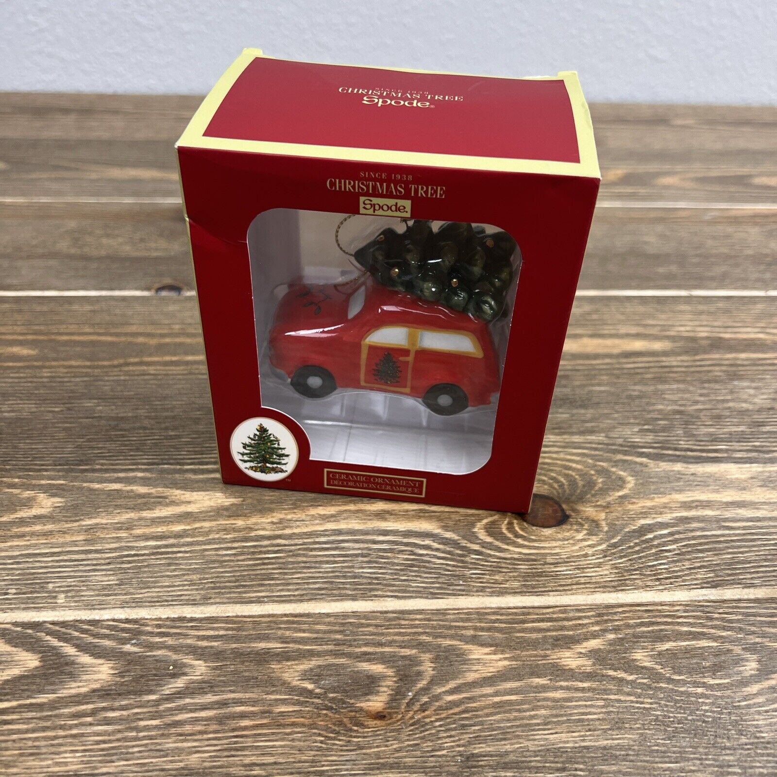 SPODE Christmas Tree Ornament Red Station Wagon