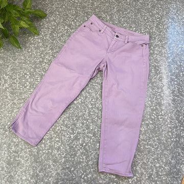 Talbots Womens Pants 2 Petite Curvy Crop Solid Lavender Color