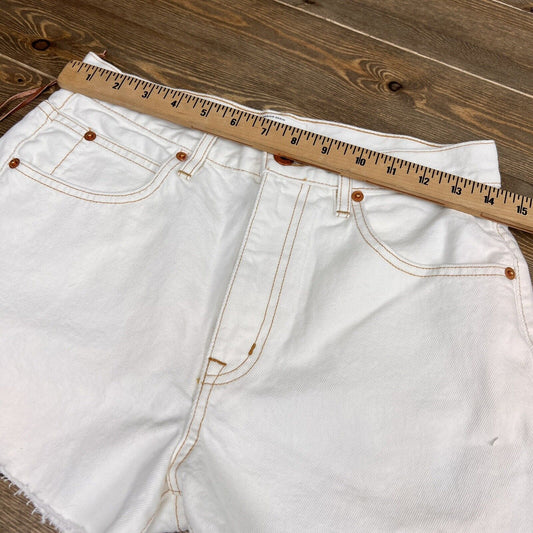 SLVRLAKE Farrah Natural White Shorts 26 Made In Usa