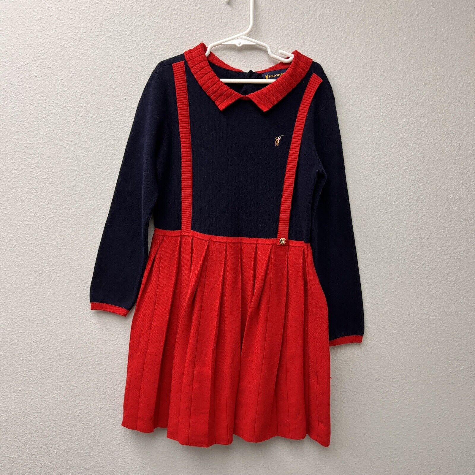 Girl’s Polo sport blue & red Dress Size 8