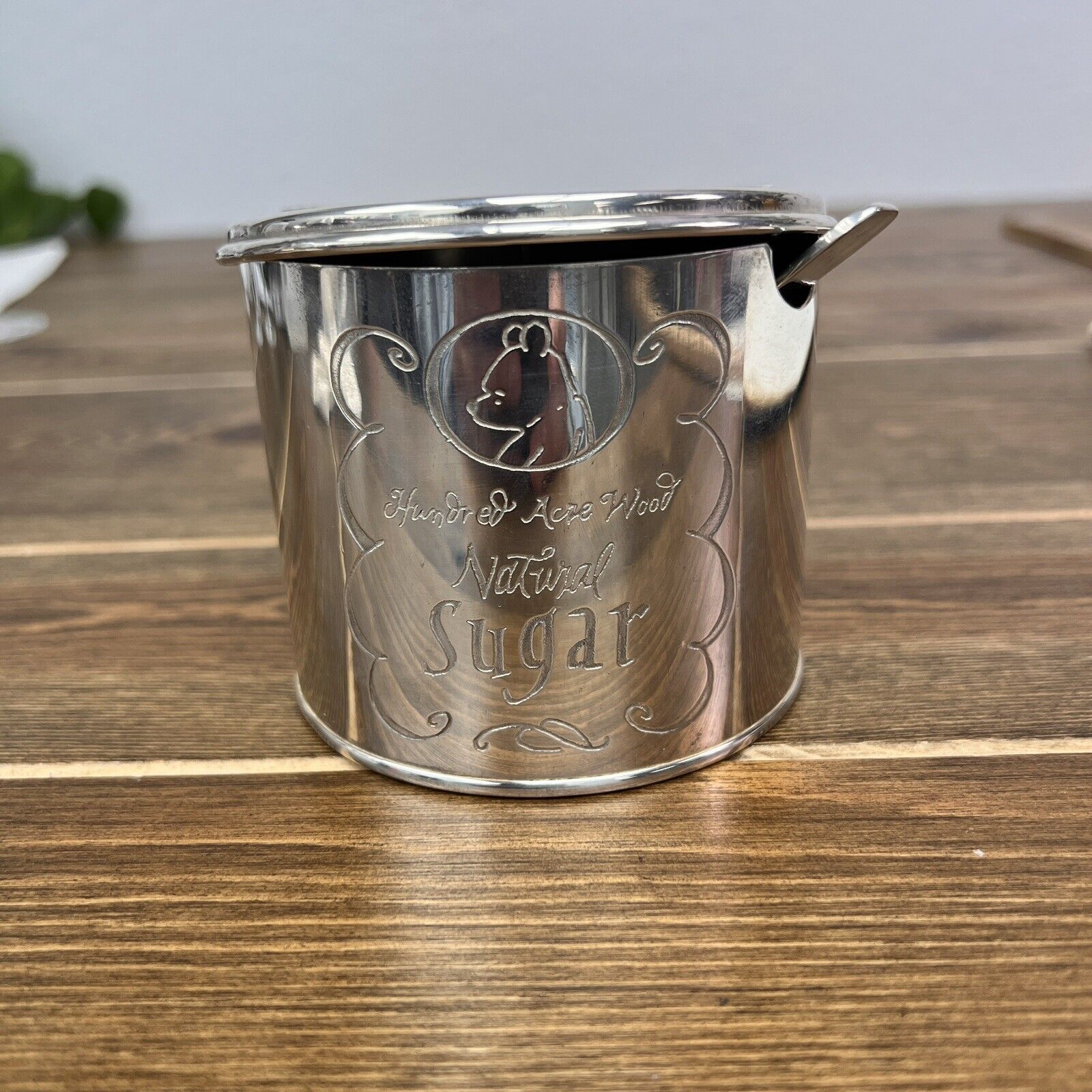 RARE Vintage Disney Winnie the Pooh Sugar Canister Silver Plated