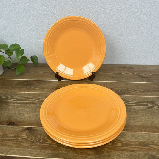 FIESTAWARE 10.5" Tangerine Orange 4 Set Retired Fiesta Vintage Dinner Plates USA