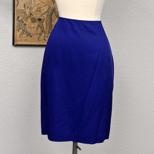 Vintage KGR Women's Blue Pencil Skirt Size 8 Made In USA