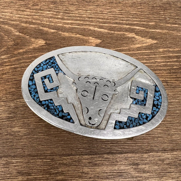 Mexico silver belt buckle, Alpaca