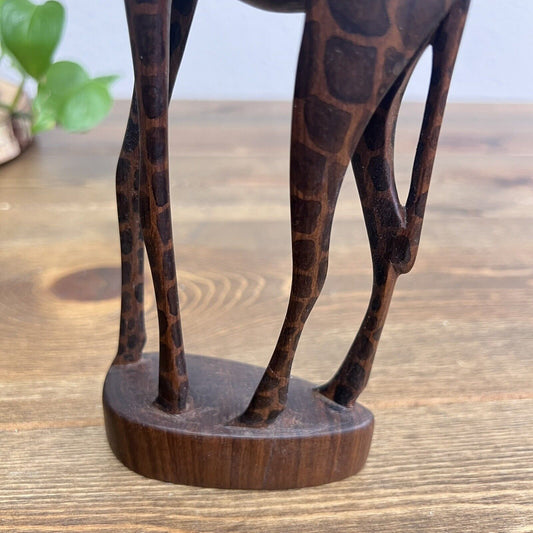 Hand Carved Wood Wooden Giraffe Figurine