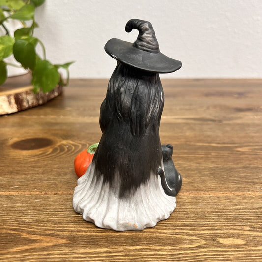 Vintage United China & Glass Taiwan Ceramic Halloween Witch Black Cat Figurine