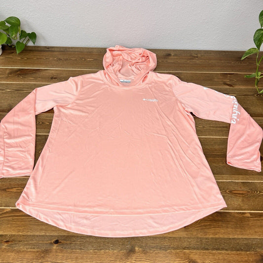 Columbia Omni Shade Dri-Fit Hoodie Peach Color Womens Size XL