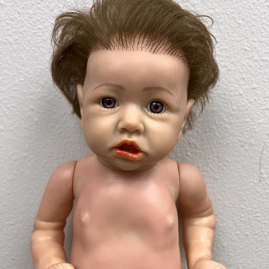 Hoomai C-44 Doll  Lifelike Silicone Reborn Baby Girl Brown Hair