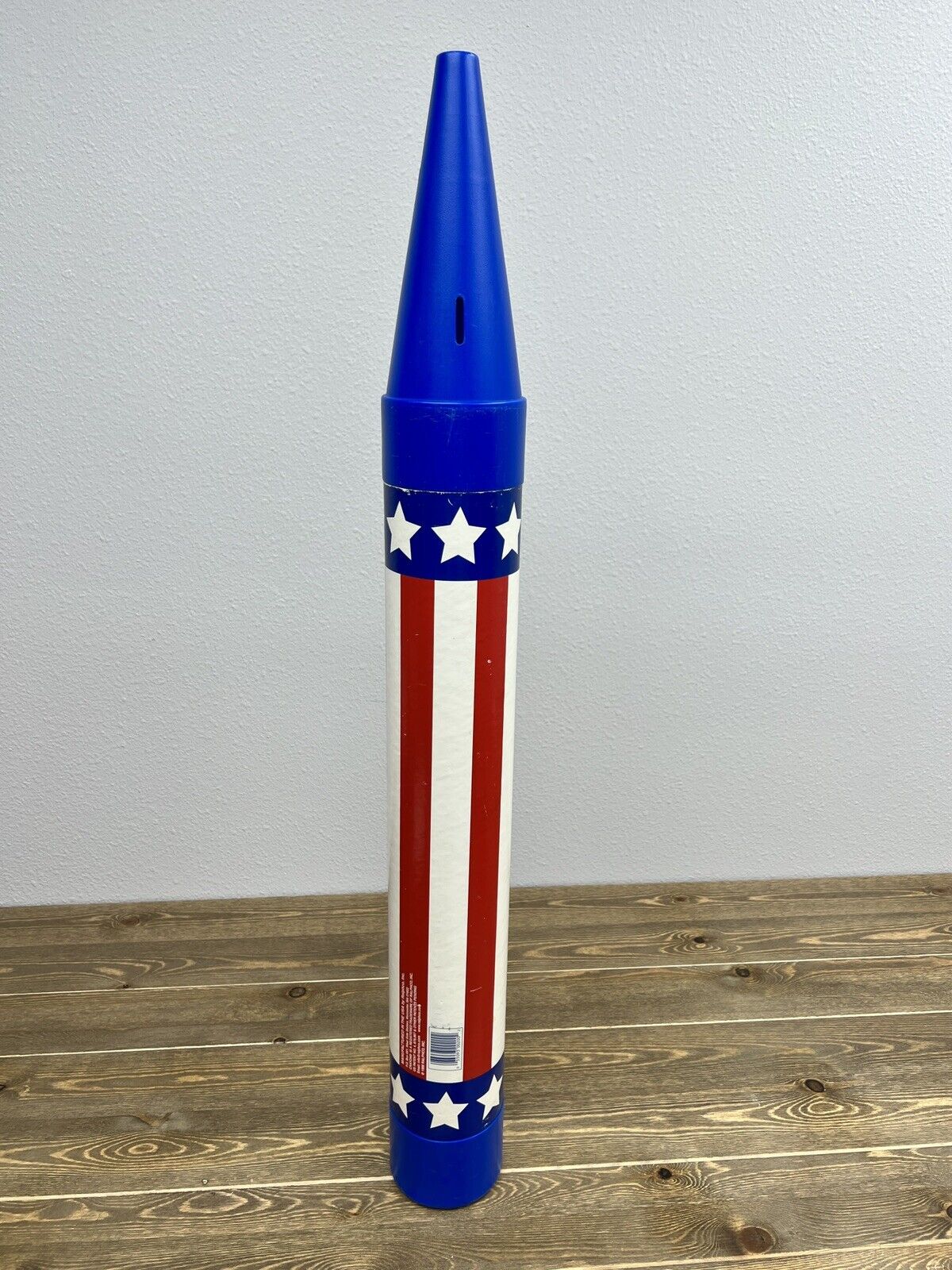 Ralphco Crayon Coin Bank American Flag Red White & Blue 1988 Stars & Stripes 35"