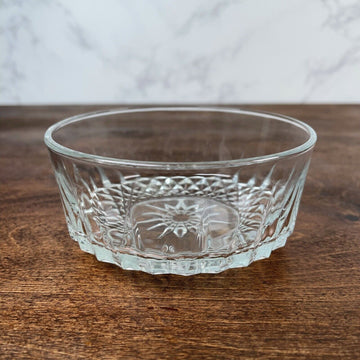 Arcoroc Diamant Dessert Glass Bowls Starburst Made in France Clear