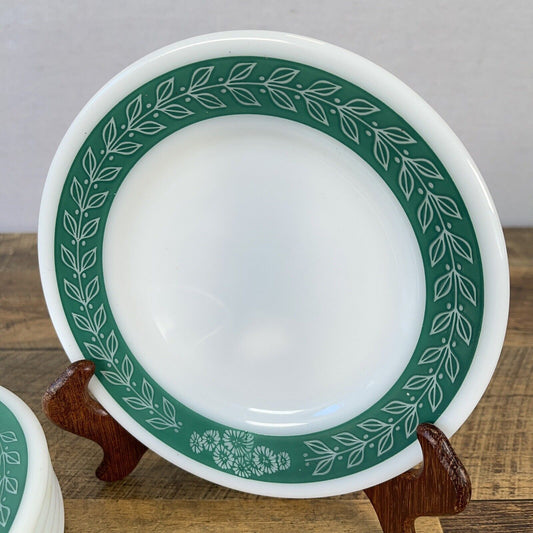 Set of 6 Vintage Corning Decor Laurel Vine Fern Green 6” Dinnerware Salad Plates