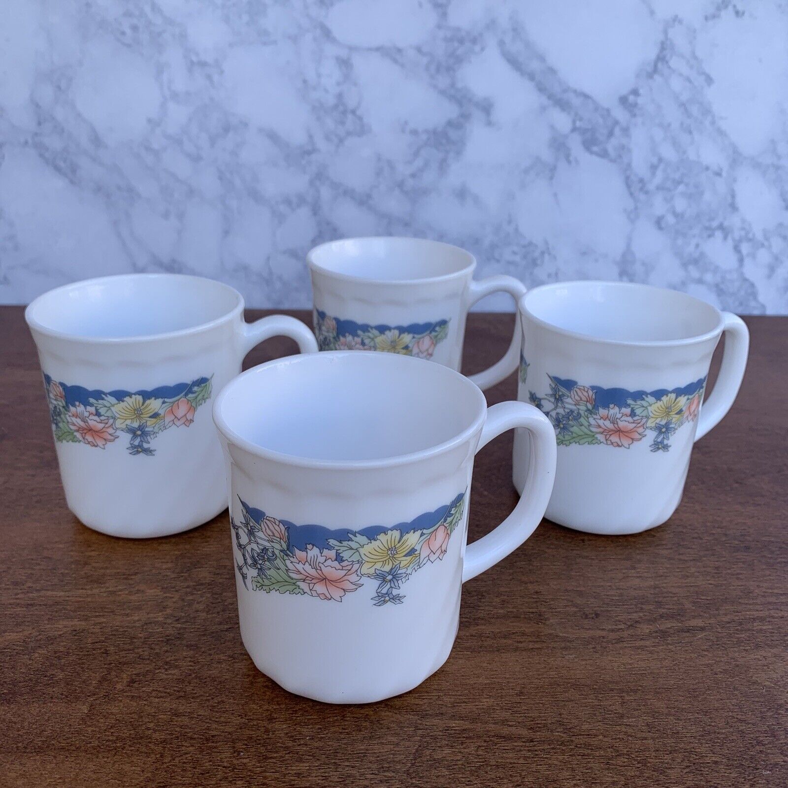 Set of 4 Vintage Floral Flower Coffee Tea Cups With Twist Replacement
