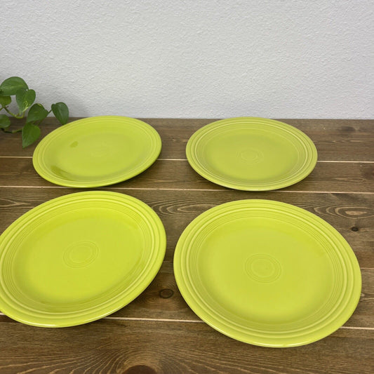 Fiestaware Fiesta 10.5-Inch Dinner Plate Lemongrass USA Yellow Green - Set of 4