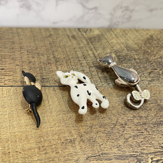 cute set of 3 cats brooch pin