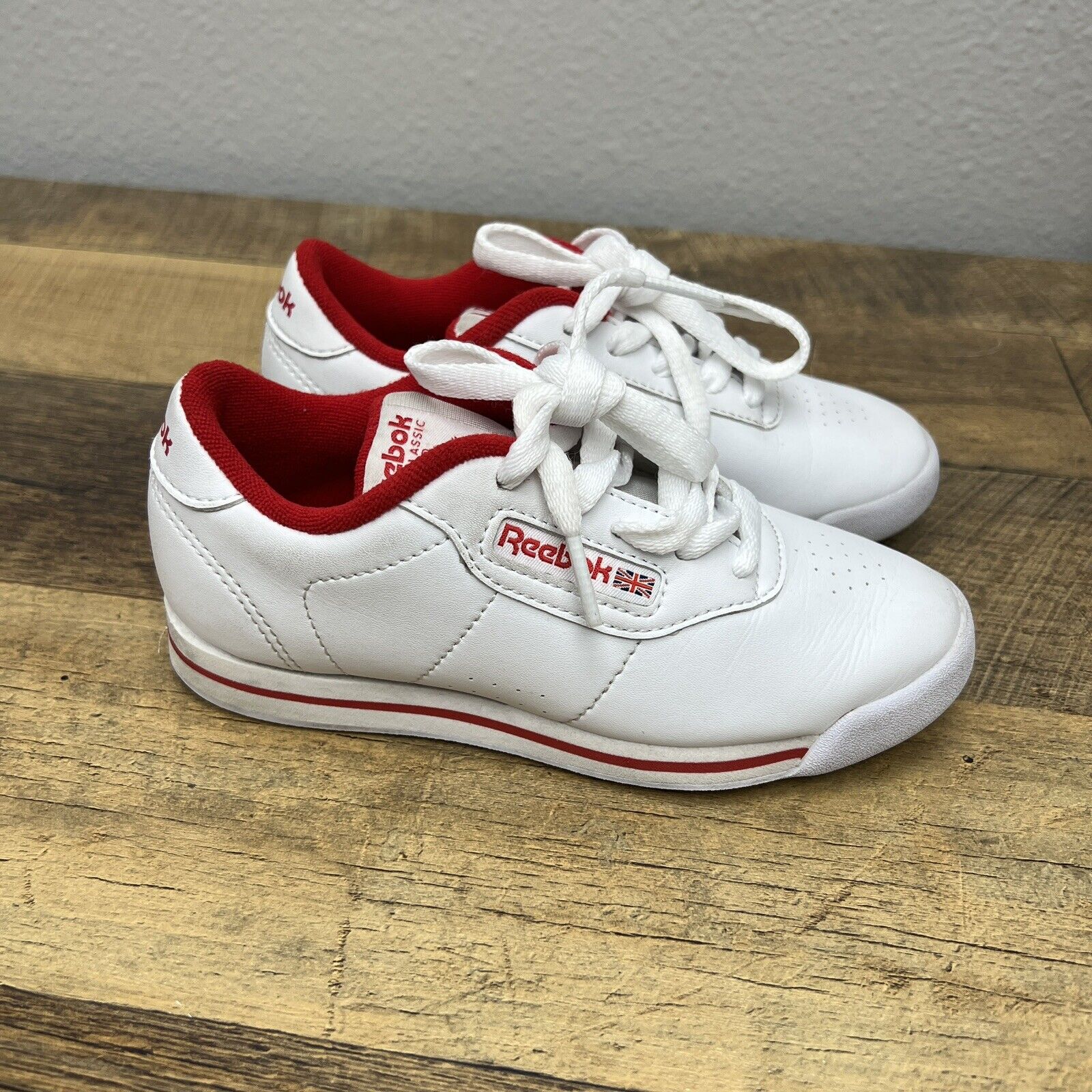 Reebok Classic Princess White Red Girls Sneakers Cheer Dance Parade Sz 11.5