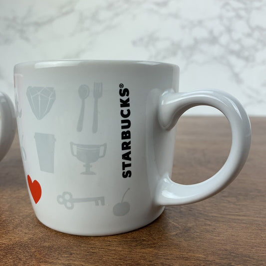 Pair of Starbucks Red & White Expresso Coffee Cups