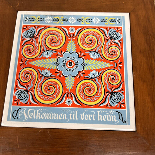 Vintage Tile Trivet Velkommen Til Vort Heim Welcome To Our Home